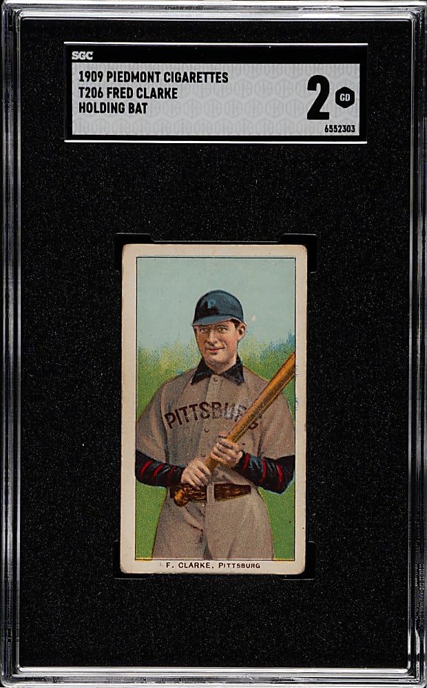 1909-1911 T206 White Border Fred Clarke Holding Bat SGC GOOD 2