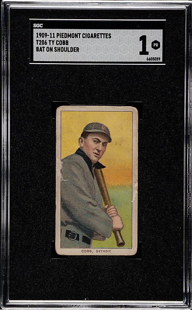 1909-1911 T206 White Border Ty Cobb Bat On Shoulder SGC POOR 1
