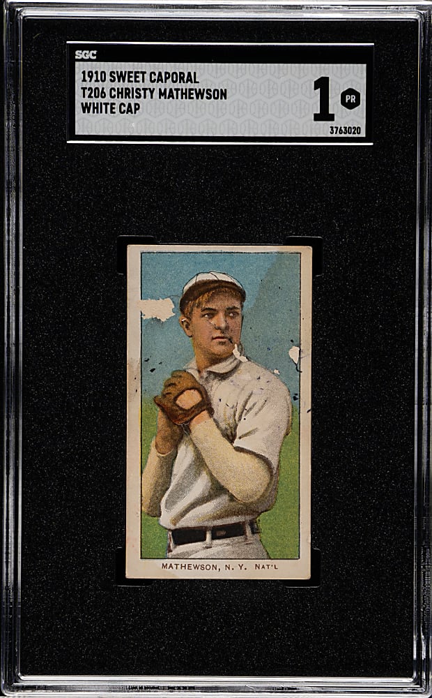 1909-1911 T206 White Border Christy Mathewson White Cap SGC POOR 1