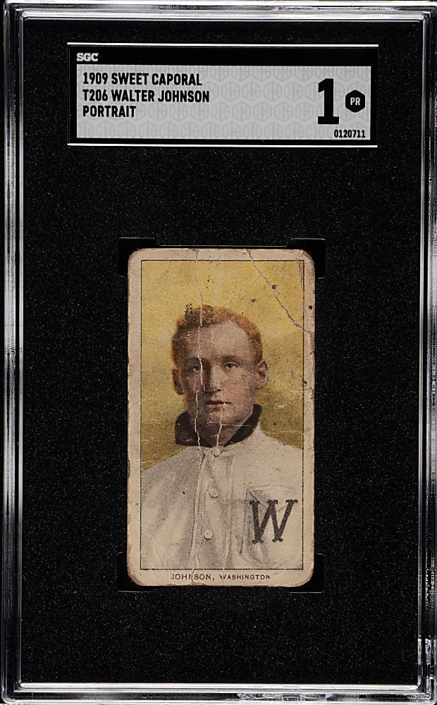 1909-1911 T206 White Border Walter Johnson Portrait SGC POOR 1