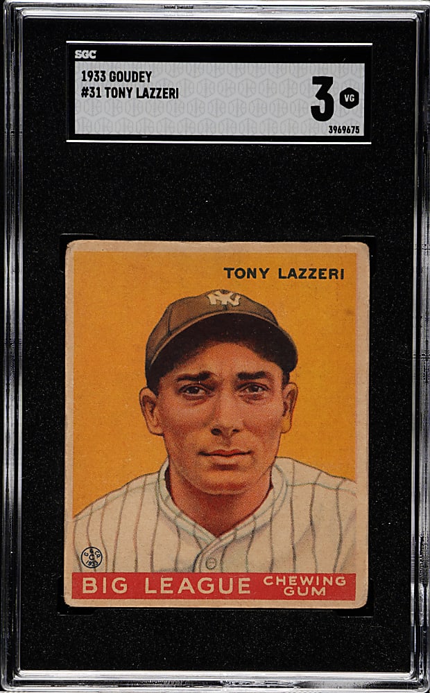 1933 R319 Goudey #31 Tony Lazzeri SGC VG 3