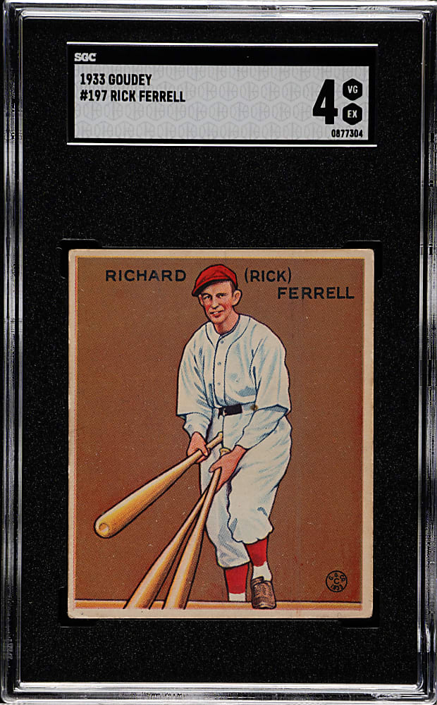1933 R319 Goudey #197 Rick Ferrell SGC VG/EX 4