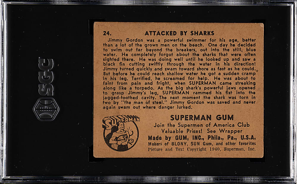 1940 R146 Leader Novelty "Superman" #24 Attacked by Sharks SGC VG 3