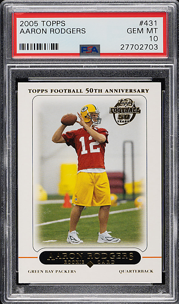 2005 Topps Football #431 Aaron Rodgers Rookie PSA GEM MINT 10