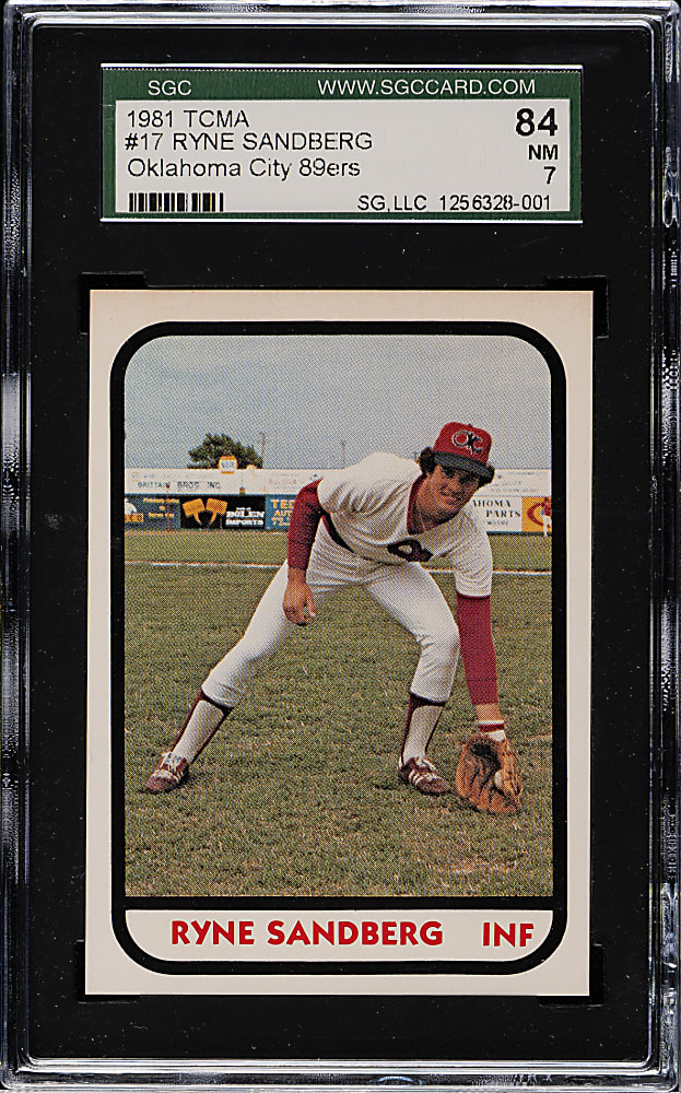 1981 TCMA Oklahoma City 89ers #17 Ryne Sandberg SGC NM 84 - Pre-Rookie!