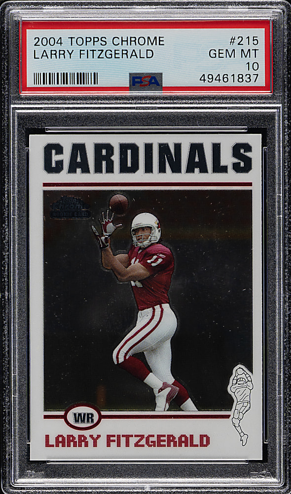 2004 Topps Chrome Football #215 Larry Fitzgerald Rookie PSA GEM MINT 10