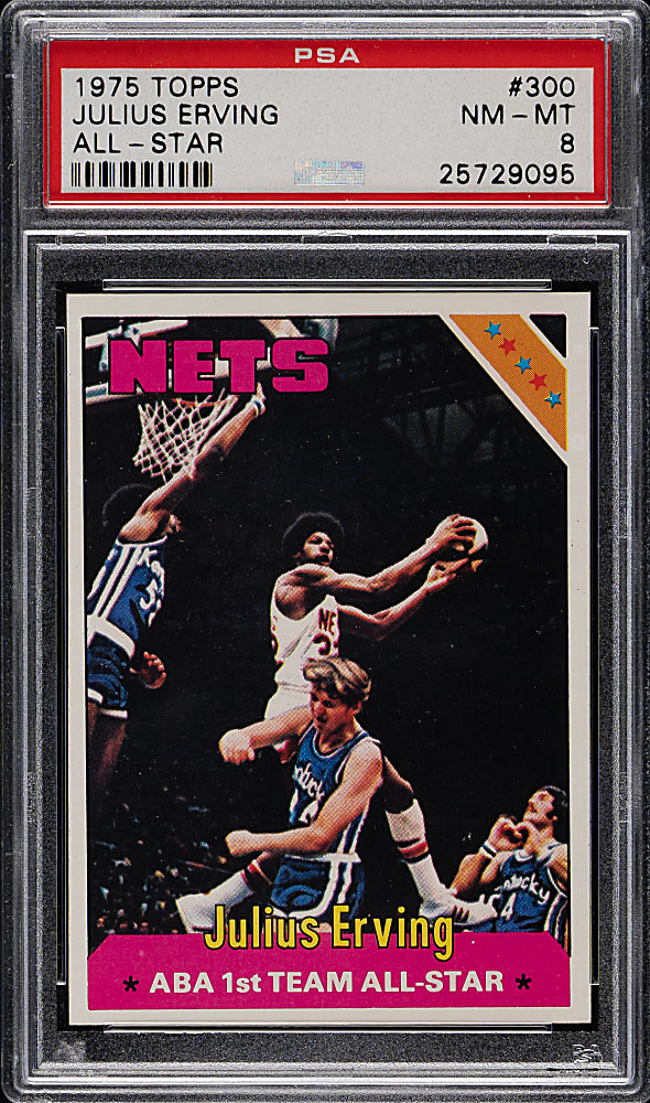 1975-1976 Topps Basketball #300 Julius Erving All-Star PSA NM-MT 8