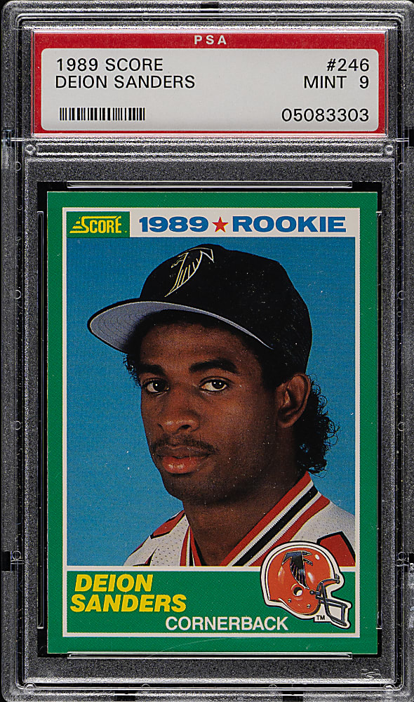 1989 Score Football #246 Deion Sanders Rookie PSA MINT 9