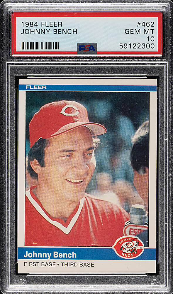 1984 Fleer #462 Johnny Bench PSA GEM MINT 10