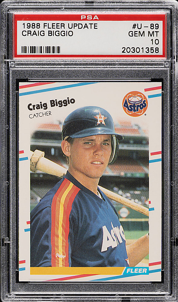1988 Fleer Update #U-89 Craig Biggio Rookie PSA GEM MINT 10