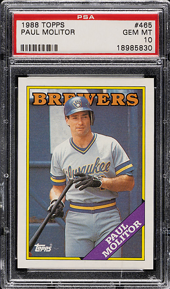 1988 Topps #465 Paul Molitor PSA GEM MINT 10