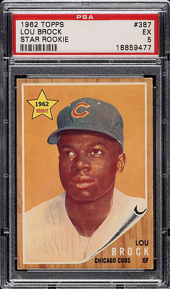 1962 Topps #387 Lou Brock Rookie PSA EX 5