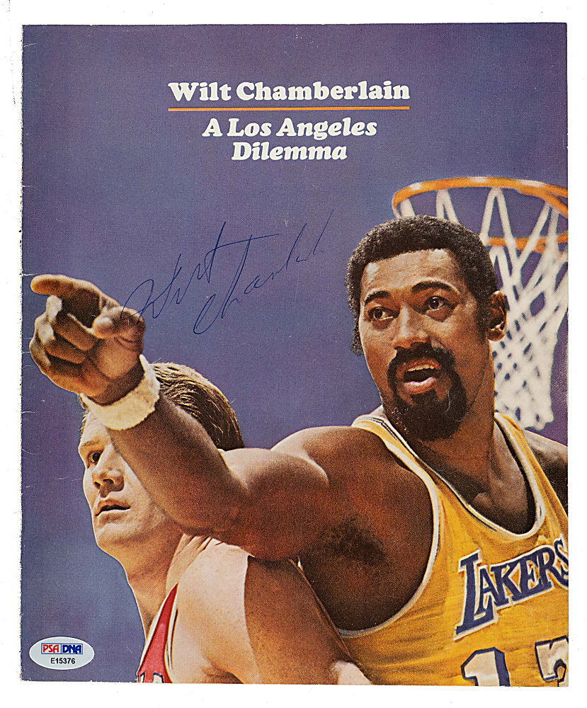 Wilt Chamberlain Signed Magazine Page - PSA/DNA