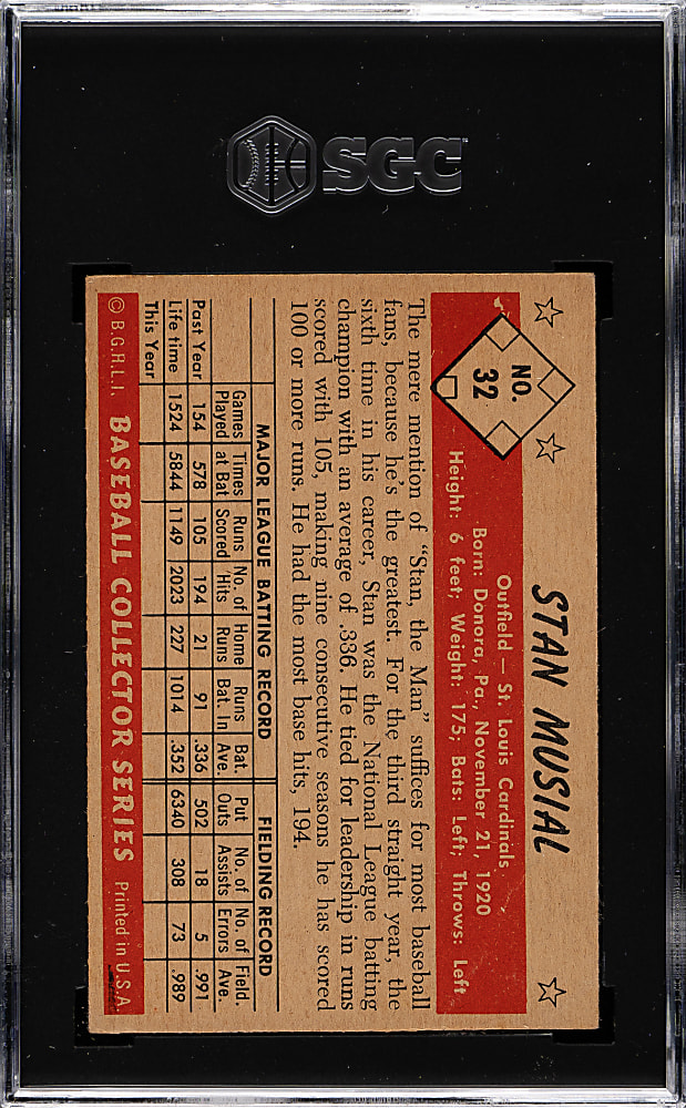 1953 Bowman Color #32 Stan Musial SGC Authentic