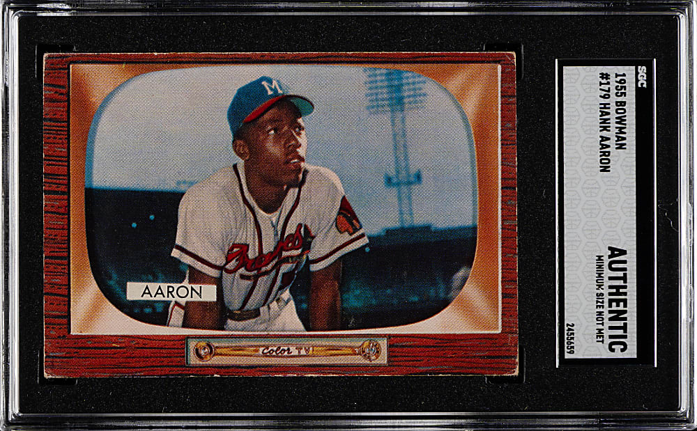 1955 Bowman #179 Hank Aaron SGC Authentic