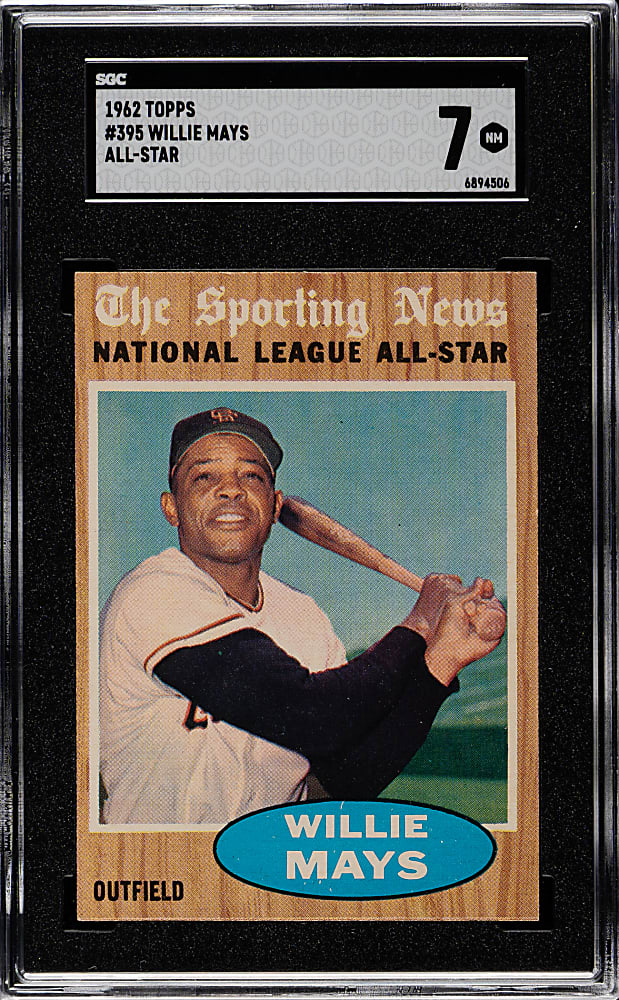 1962 Topps #395 Willie Mays All-Star SGC NM 7
