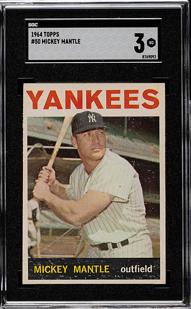 1964 Topps #50 Mickey Mantle SGC VG 3
