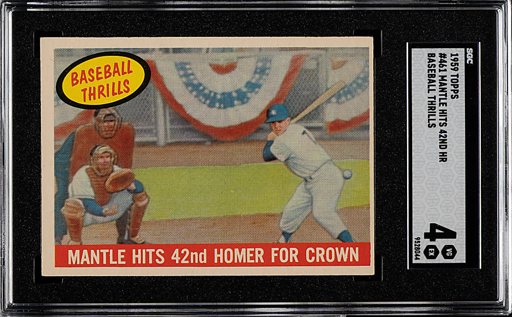 1959 Topps #461 Mantle Hits 42nd Home Run SGC VG/EX 4