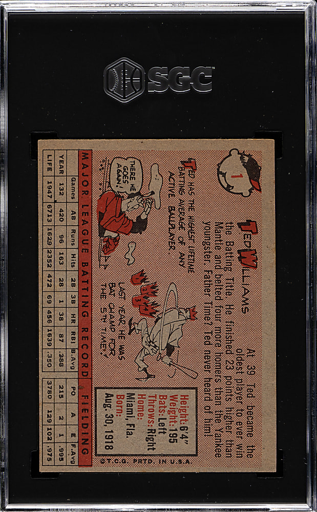 1958 Topps #1 Ted Williams SGC EX 5