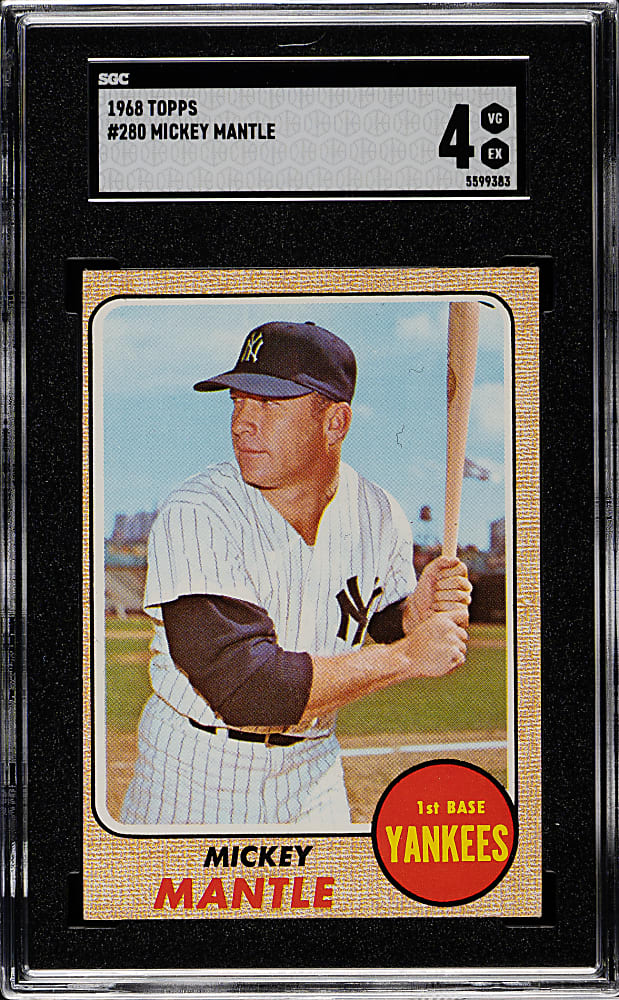 1968 Topps #280 Mickey Mantle SGC VG/EX 4