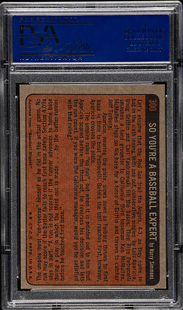 1972 Topps #300 Hank Aaron In Action PSA NM 7