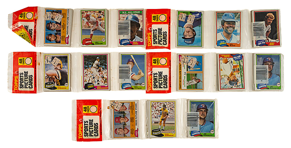 1981 Topps Unopened Rack Pack Collection (5)