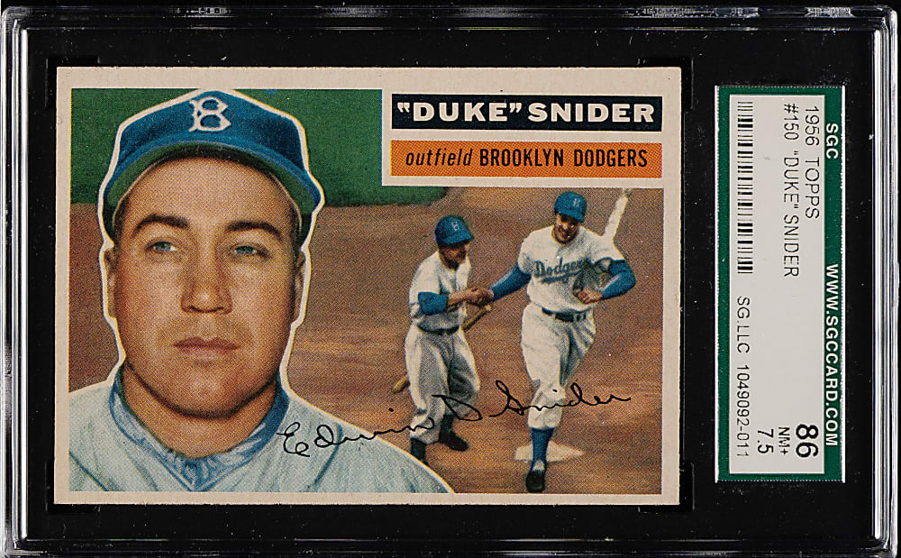 1956 Topps #150 Duke Snider Gray Back SGC NM+ 86