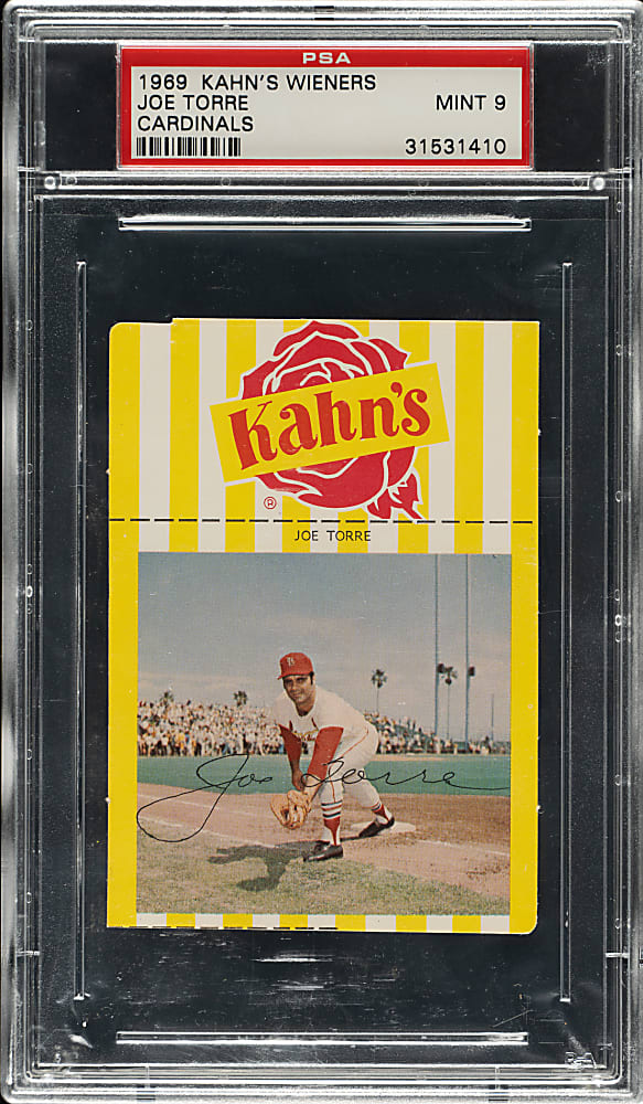 1969 Kahn's Wieners Joe Torre PSA MINT 9