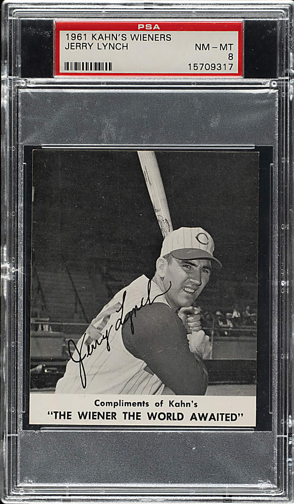 1961 Kahn's Wieners Jerry Lynch PSA NM-MT 8