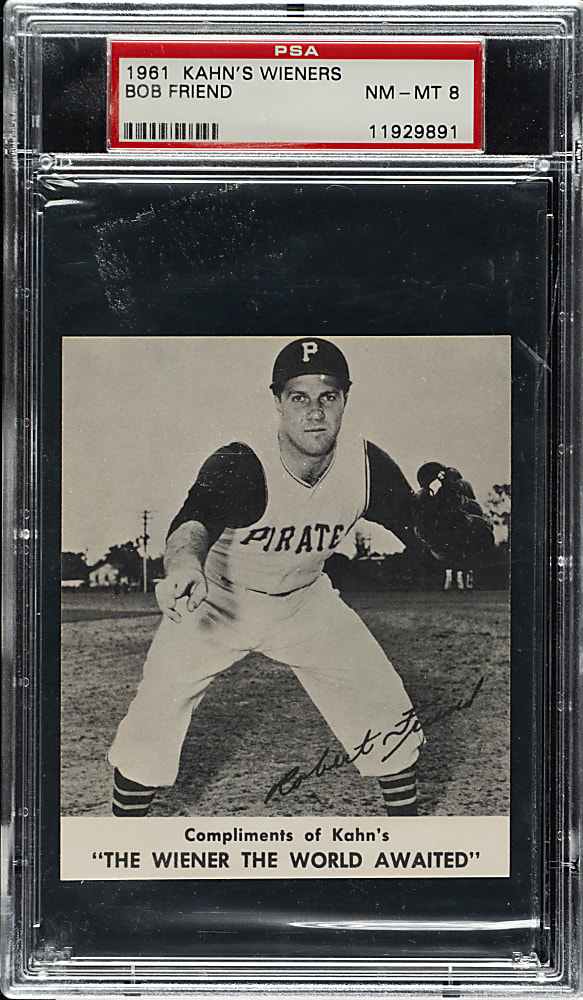 1961 Kahn's Wieners Bob Friend PSA NM-MT 8