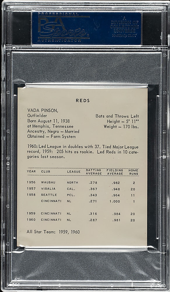 1961 Kahn's Wieners Vada Pinson PSA NM-MT+ 8.5