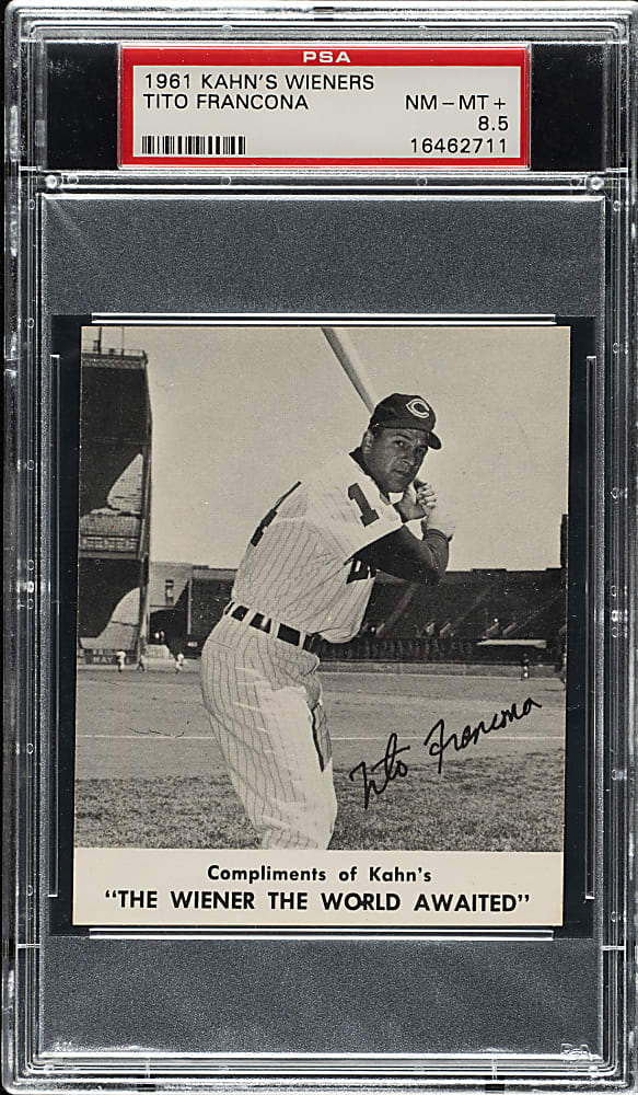 1961 Kahn's Wieners Tito Francona PSA NM-MT+ 8.5