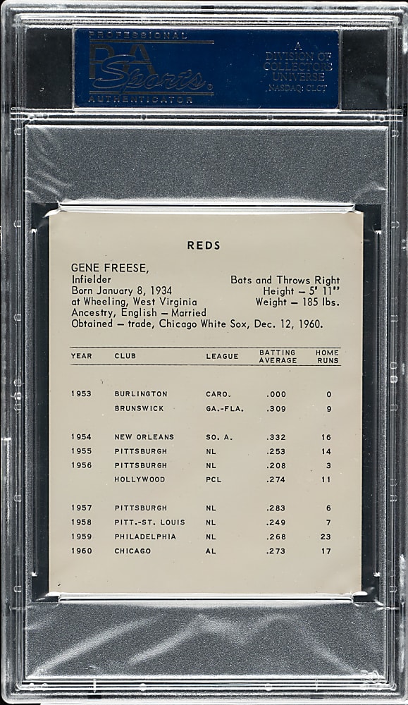 1961 Kahn's Wieners Gene Freese PSA NM-MT+ 8.5