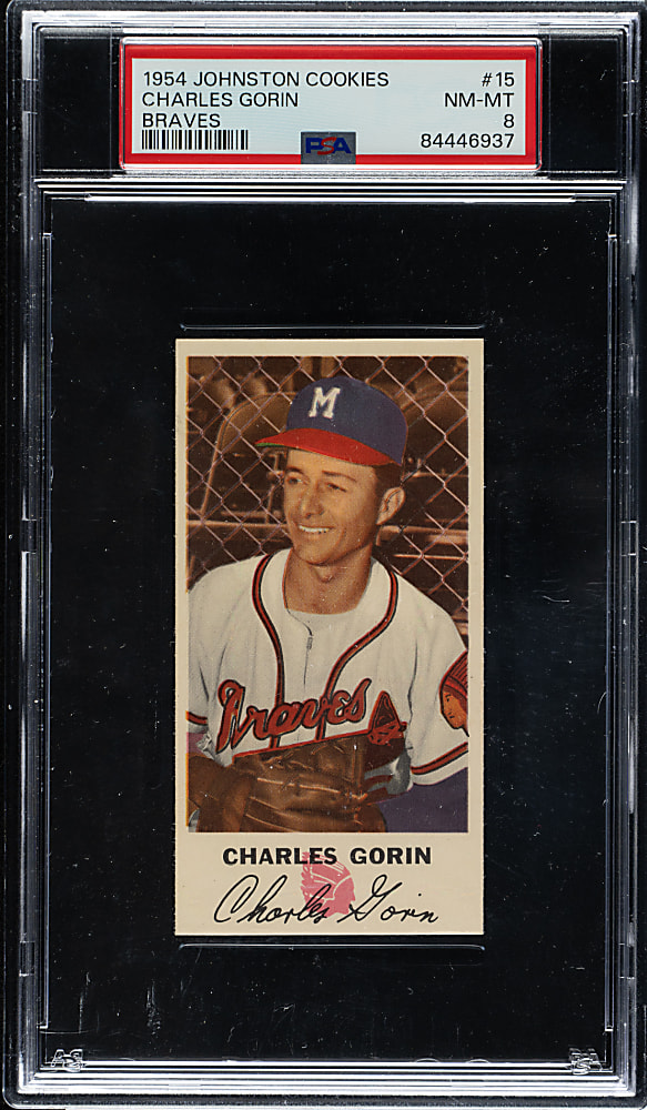1954 Johnston Cookies #15 Charles Gorin PSA NM-MT 8
