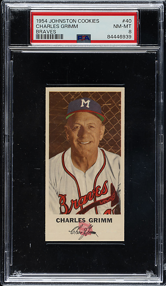 1954 Johnston Cookies #40 Charles Grimm PSA NM-MT 8