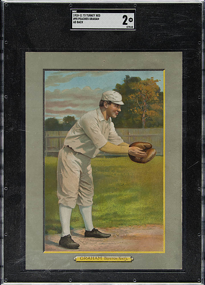 1911 T3 Turkey Red #95 Peaches Graham SGC GOOD 2 - Advertising Back