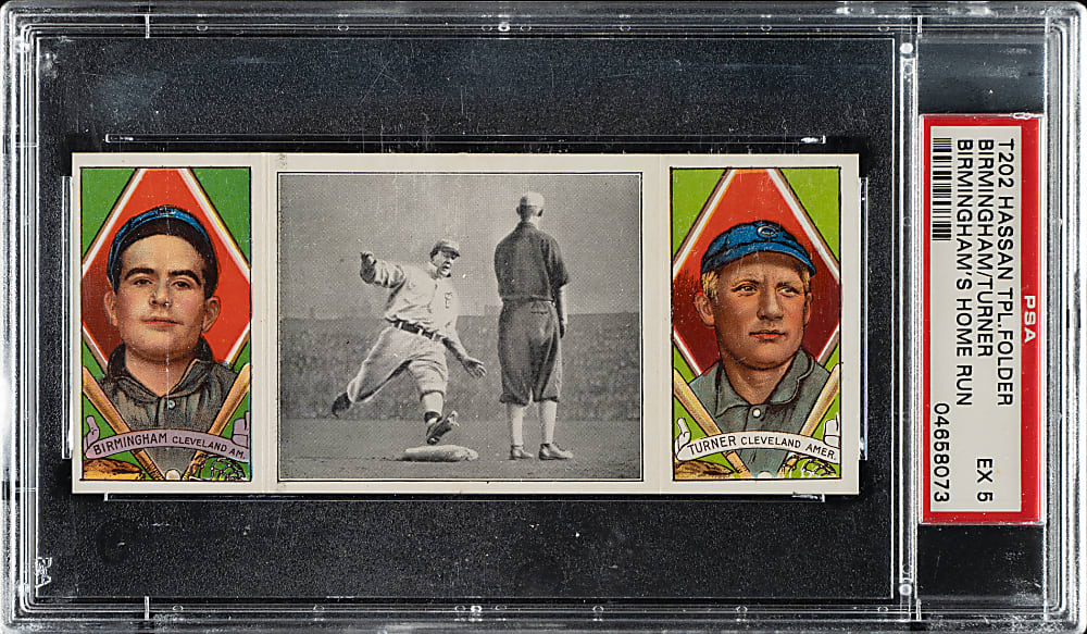 1912 T202 Hassan Triple Folder "Birmingham's Home Run" Birmingham/Turner PSA EX 5