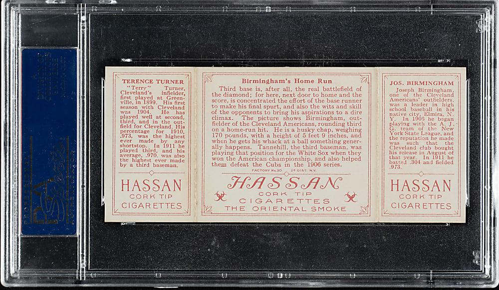 1912 T202 Hassan Triple Folder "Birmingham's Home Run" Birmingham/Turner PSA EX 5