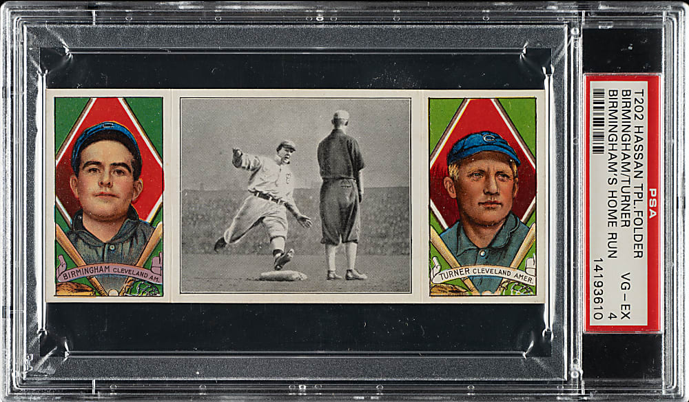 1912 T202 Hassan Triple Folder "Birmingham's Home Run" Birmingham/Turner PSA VG-EX 4