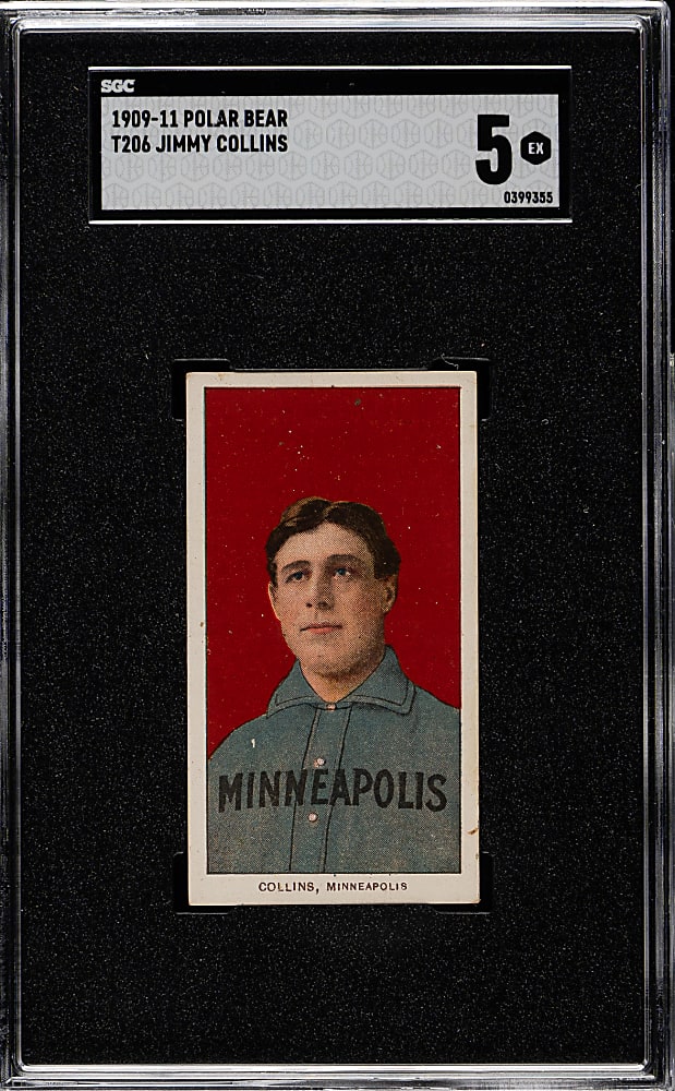 1909-1911 T206 White Border Jimmy Collins SGC EX 5 - Polar Bear Back