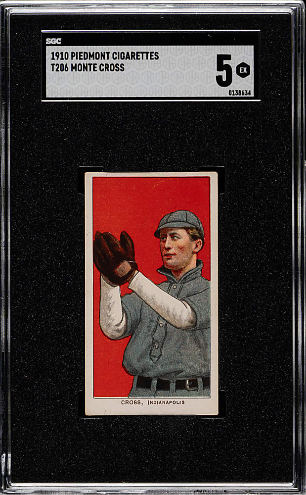 1909-1911 T206 White Border Monte Cross SGC EX 5
