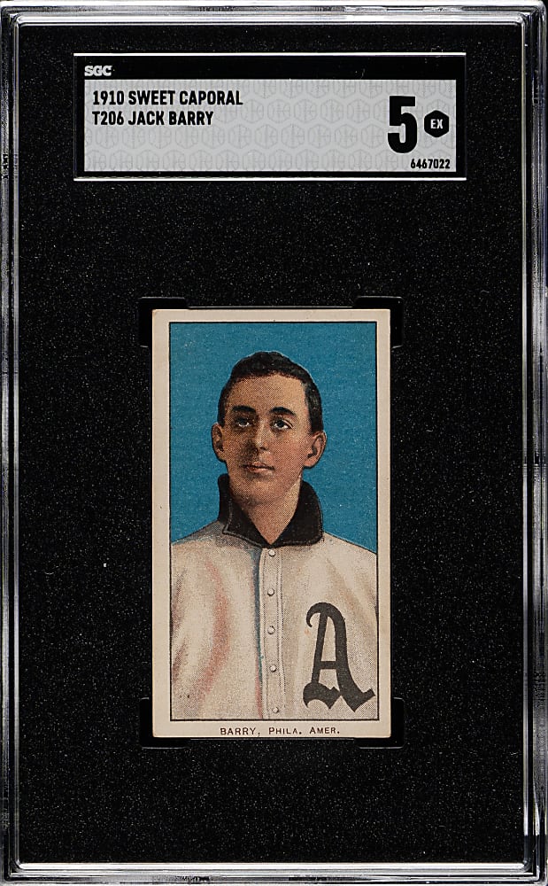 1909-1911 T206 White Border Jack Barry SGC EX 5