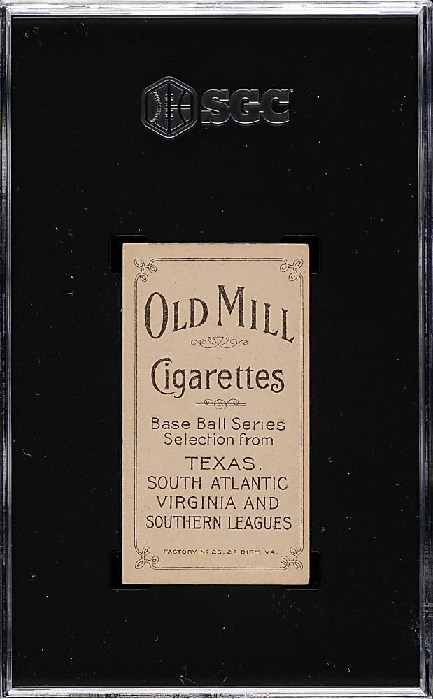 1909-1911 T206 White Border Molly Miller Southern Leaguer SGC EX 5 - Old Mill Back
