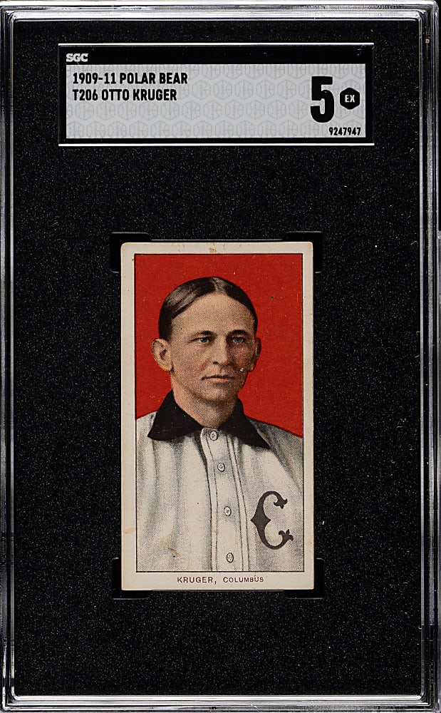1909-1911 T206 White Border Otto Kruger SGC EX 5 - Polar Bear Back