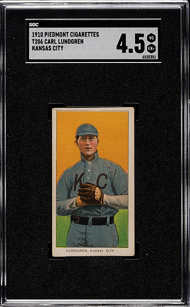 1909-1911 T206 White Border Carl Lundgren Kansas City SGC VG/EX+ 4.5