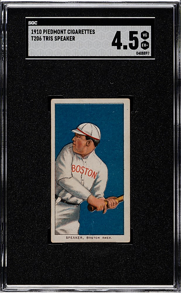 1909-1911 T206 White Border Tris Speaker Rookie SGC VG/EX+ 4.5
