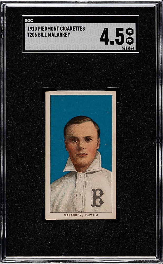 1909-1911 T206 White Border Bill Malarkey SGC VG/EX+ 4.5