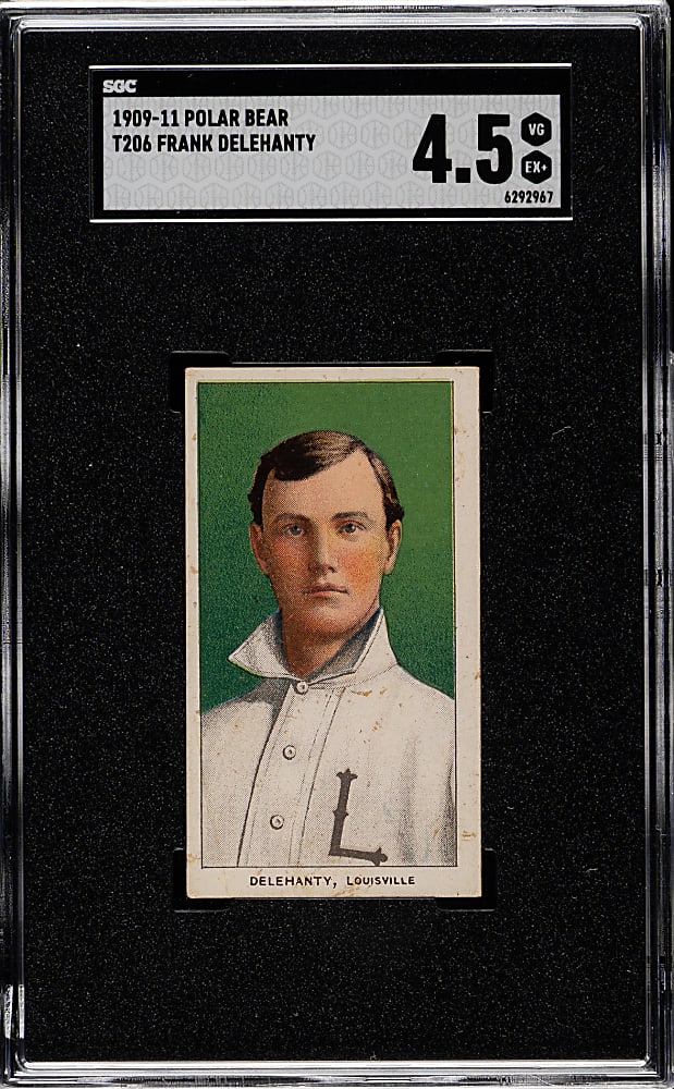 1909-1911 T206 White Border Frank Delehanty SGC VG/EX+ 4.5 - Polar Bear Back