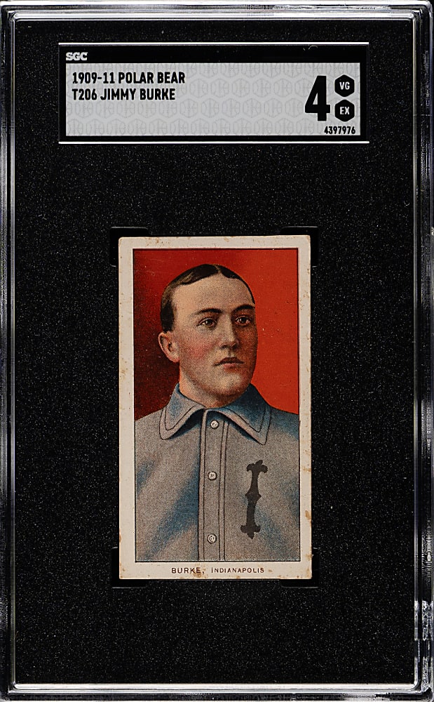 1909-1911 T206 White Border Jimmy Burke SGC VG/EX 4 - Polar Bear Back