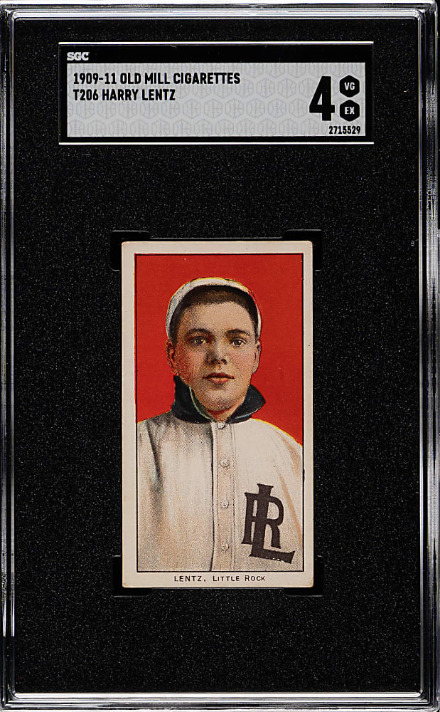 1909-1911 T206 White Border Harry Lentz Southern Leaguer SGC VG/EX 4 - Old Mill Back
